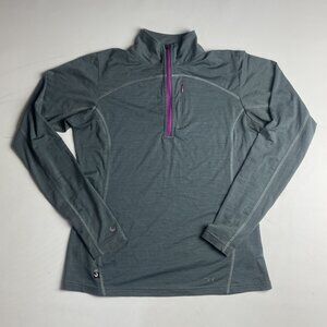 RAB Womens Sz 14 Grey Purple Half Zip Fleece Meco 190 Tea Base layer (*read)
